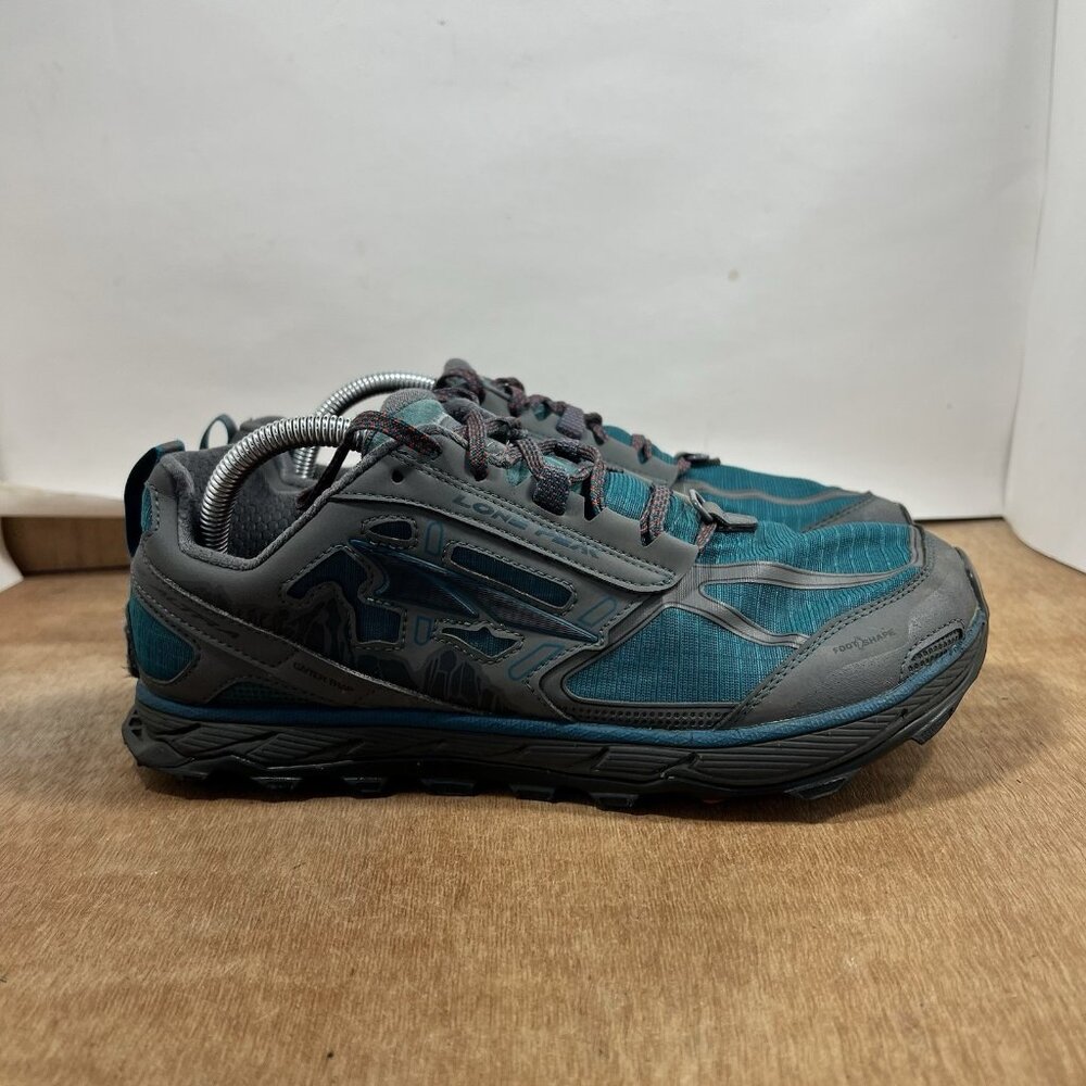 Altra Lone Peak 4 Men's Size 9 Gray/Teal Trail Running Shoes ALM1855F330